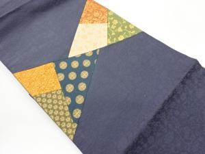 切り嵌め花唐草に四ツ若松模様織出し名古屋帯